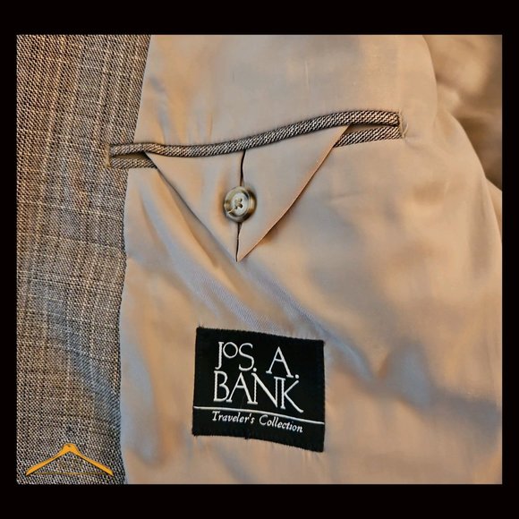 Jos. A. Bank Sport Coat: 48S, 100% Wool,Tan/Brown Plaid, EUC - Picture 7 of 12